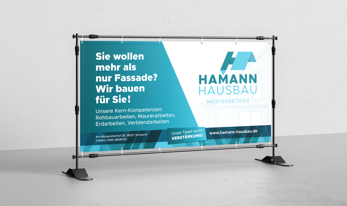 Gestaltung Bauzaunbanner | Hamann Hausbau