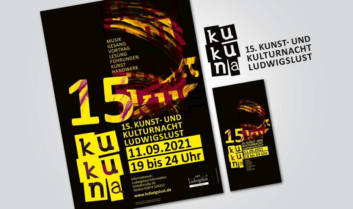 Kunst- und Kulturnacht, Logo, Plakate, Flyer