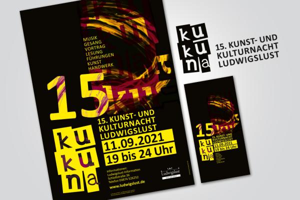 Kunst- und Kulturnacht, Logo, Plakate, Flyer
